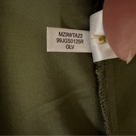 Marc New York Top Womens 1X Green Blouse Lace Up Roll Tab Office Minimalist - Picture 12 of 14